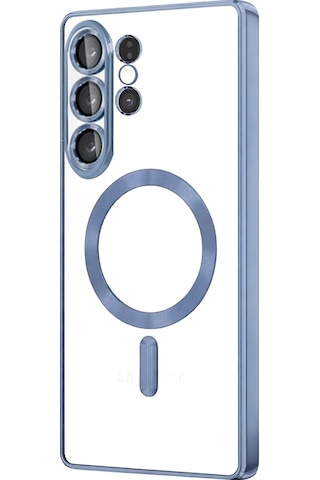 Samsung Galaxy S26 Ultra Uyumlu Kılıf Kamera Lens Koruyuculu Magsafe Özellikli Telefon Kılıfı Kapak Sierra Mavi