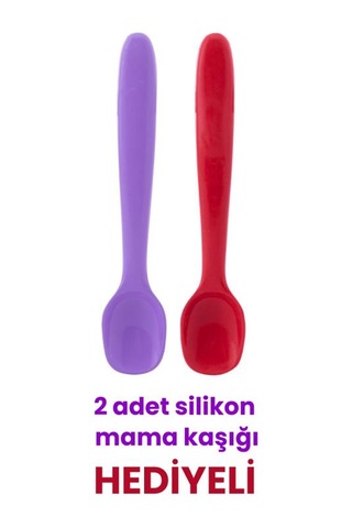 Silicolife Eğimli Mama Kasesi, Vakum Tabanlı Bebek Çocuk Eğimli Mama Tabağı - 2 Mama Kaşığı Hediyeli Gri