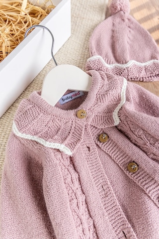 Babymod Triko Kışlık Hırkalı Kız Bebek Takım Gülkurusu