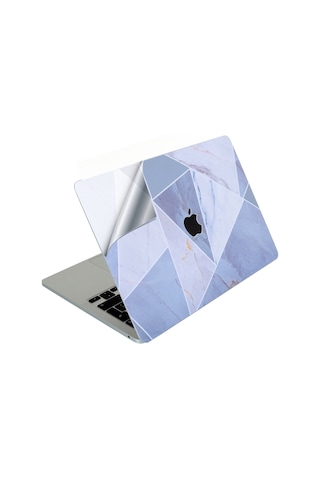 Apple Uyumlu Macbook Air M1 Kılıf Marble14 Kaplama Yapıştırma Sticker Laptop Koruyucu A2337 İle Siyah