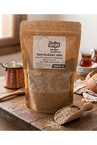 Taş Değirmen Tam Buğday Unu 1000 Gr - Doğal Katkısız Yüksek Lifli Esmer Un