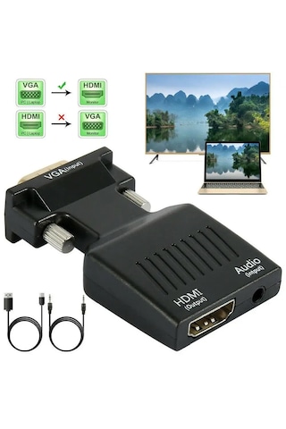 Vga To Hdmı Adaptörü 1080p Full Hd Hdmı Dönüştürücü