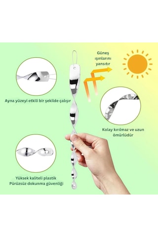 Rüzgâr Bükümlü Yansıtıcı Kuş Uzaklaştırıcı Çubuklar 40 Cm