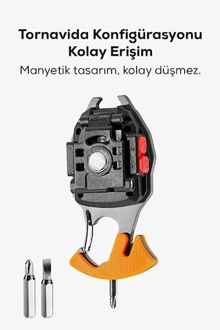 Çok Amaçlı Led Işıklı Anahtarlık Çakmak, Tornavida, Şişe Açacağı, Type-c Şarjlı, Çok Renkli