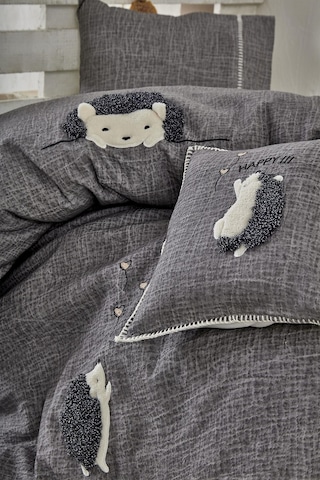 Ecocotton Migala Bebek Nevresim Takımı Organik Pamuk Müslin Nakışlı Gri 100 x 150 CM