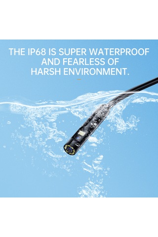 Geeksen 1920p Ip68 Su Geçirmez Endoskop Kamerası - İphone/ipad/android Uyumlu, 1 Metre Sabit Kablolu, 8+1 Ayarlanabilir Led Işık, Siyah An112