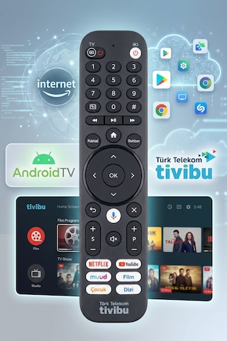 Türk Telekom Tivibu Android Kutusu Kumandası Netflix & Youtube Tuşlu