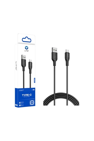 Lito Usb-type C Hızlı Şarj Ve Data Kablosu Pvc Material-ld06 Black