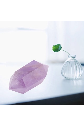 Kangvka Doğal Mor Kristal İki Uçlu Prisma 4-5 Cm - Bitki, Akvaryum Dekorasyonu, Masaaj Ve Kuyumculuk Malzemesi