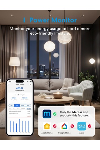 Meross Matter Akıllı Sıva Altı Röle Matter Mss815 Apple Home Destekli .