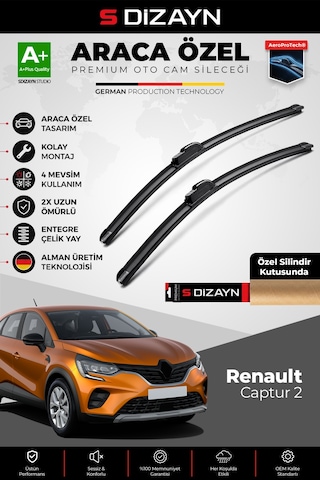 S-dizayn Renault Captur Ön Cam Silecek Seti 2020 Üzeri Premium Araca Özel 70-35 Cm A+ Kalite
