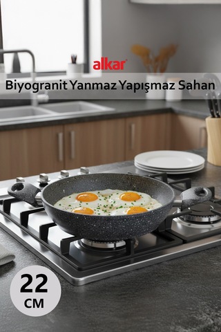 22 Cm Çok Amaçlı Biyogranit Yanmaz Yapışmaz Sahan Gri