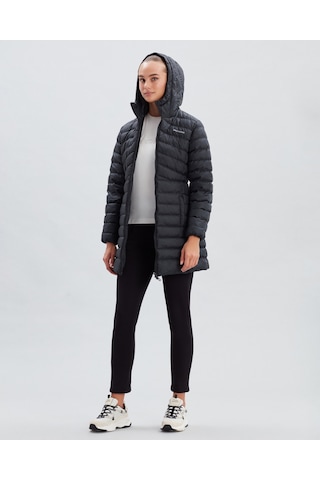 Skechers W Essential Maxi Length Hooded Jacket Kadın Siyah Mont S212005-001 Siyah