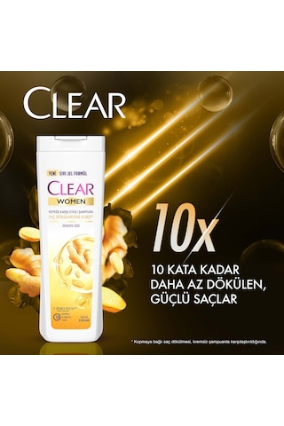 Clear Women Zencefil Özlü Kepeğe Karşı Etkili Şampuan 350 ML