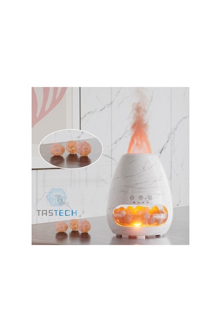 Himalaya Tuz Lambası 3d Alev Aroma Yayıcı Ultrasonik Uçucu Yağ Difüzörü Oda Hava Nemlendirici