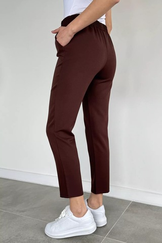 Aryena Kahve Kadın Bel Lastikli Kumaş Pantolon Kahve - 896229473 Kahve