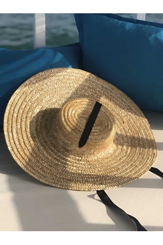 Uniquetrenders Provence Organik Hasır Şapka Bej