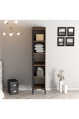 Variant Kumsal 1 Kapılı S Gardrop - Ceviz / Antrasit