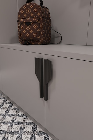 Asra Trend Vestiyer & Portmanto V-01 %100 MDF Askılı Çok Raflı Ayakkabılık Kül Gri