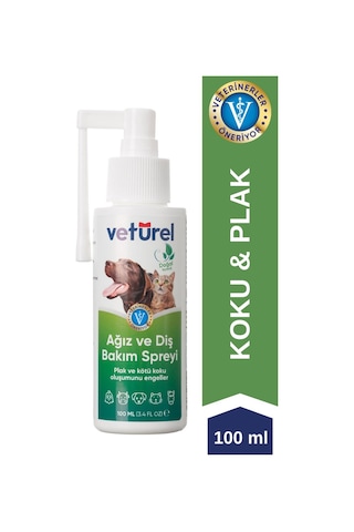 Veturel Kedi Ağız Bakımı Köpek Ağız Kokusu Diş Eti Yarası Bakım Spreyi 100 ML