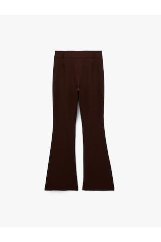 Koton Slim Fit Çift Düğmeli İspanyol Paça Pantolon Kahverengi 6wal40039ıw Kahve