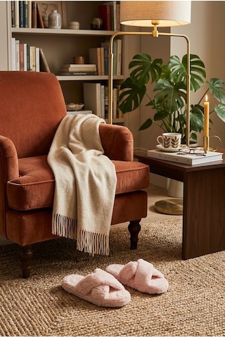 Relaxa Kadın Peluş Ev Terliği, Yumuşak Kürklü,yumuşak Tabanlı, Sıcak Kışlık Terlik Pembe
