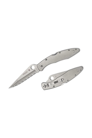 Spyderco Police Model Stainless Plainedge Çakı Gümüş