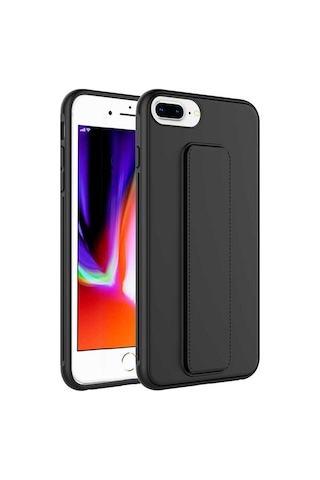 Apple Uyumlu iPhone 8 Plus Kılıf Zore Qstand Kapak Siyah