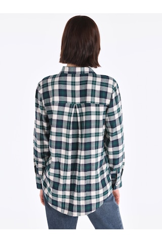 Colin's Colins Regular Fit Yeşil Kadın Uzun Kol Gömlek Cl1065887 Koyu Yeşil