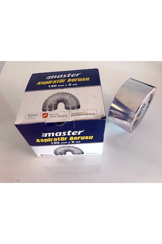 Esnek Bükülür Aspiratör Boruçap 120Mm Boy 200Cm + 1Ad Folyo Bant