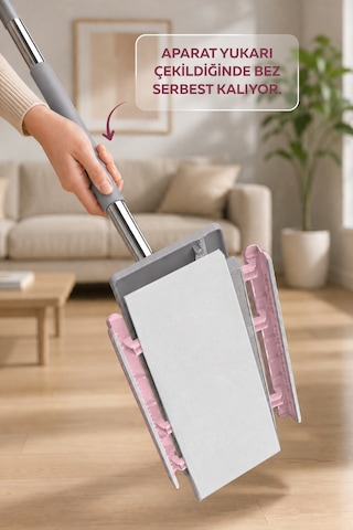 Click Mop Geniş Başlıklı Pratik Yer Temizlik Mopu - Bez Uyumlu - 32 Cm