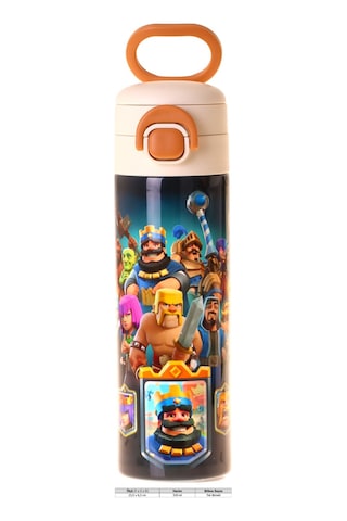 Kaukko Kids 520 Ml Boom Baskılı Lacivert Erkek Çocuk Çelik Termos Matara Çift İçim Kilitli Kapak - L5422