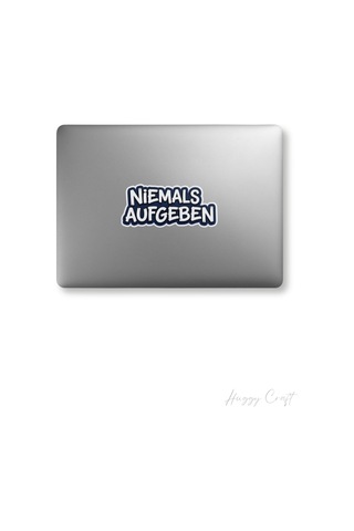 Niemals Aufgeben Tasarımlı Tekli Suya Dayanıklı Laptop Termos Telefon Etiketi