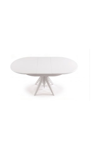 Vintera Açılır Oval Ahşap Mutfak Masası 80x120 Beyaz