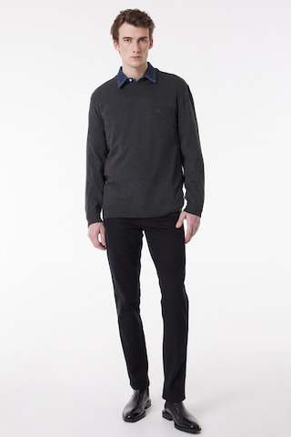 Regular Fit Normal Kesim Sıfır Yaka Triko W8A02P036 Gri Melanj