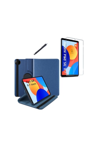 Xiaomi Redmi Pad Se 8.7 Inç Uyumlu 360 Dönebilen Standlı Tablet Kılıfı Ekran Koruyucu Ve Kalem Seti