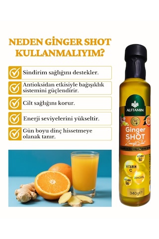 Ginger Shot Zengin İçerikli Şurup 340 G X2 Adet