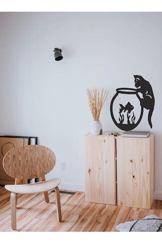 Duvar Dekorasyon Ürünleri Masum Kedi Dekoru