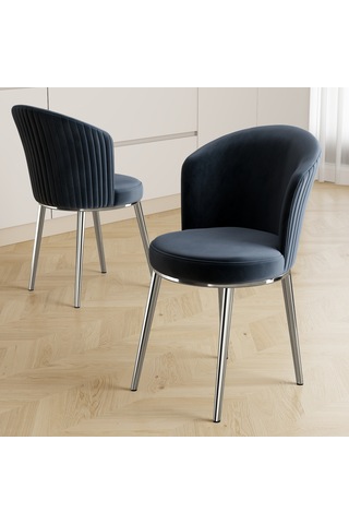 Nisare Serisi 90x168 Lak Panel Beyaz Mermer Masa Takımı Krom Ayaklı 6 Sandalye Beyaz Mermer Masa Antrasit Sandalye Krom Ayak