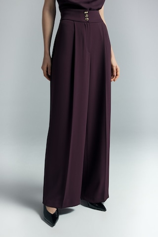 Talia Düğme Detaylı Pantolon - Mürdüm-137301