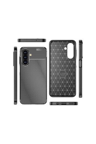 Adige Samsung Galaxy Uyumlu A17 Kılıf Negro Karbon Desen Silikon