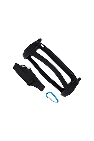 Singree Jbl Flip 5 Taşınabilir Hoparlör Kılıfı - Sırt Askılı Ve Tırmanma Kancalı Siyah/kırmızı Silikon Korumalı Kılıf