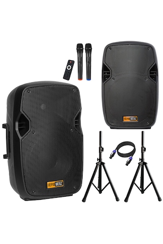 Hepa Merz HS-1300-PAK 10" 1300 W - 450 W Taşınabilir Portatif Ses Sistemi Seti