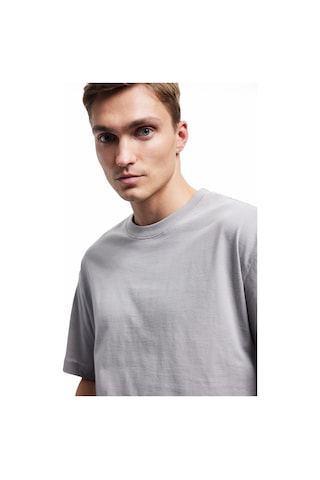 Koton Kısa Kollu Pamuklu Bisiklet Yaka Basic Oversize Tişört Gri 5sam10152hk Gri