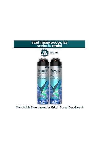 Rexona Men Thermocool Erkek Sprey Deodorant Menthol & Blue Lavender 150 Ml X2