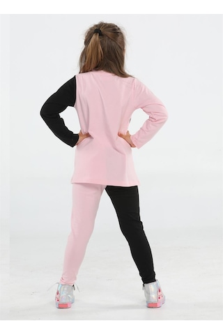 Xo Kalpli Kız Çocuk Tunik Takım-pembe - Siyah Pembe - Siyah