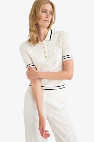 Defacto Regular Fit Polo Yaka Kısa Kollu Kazak D9007ax25auer105 Ekru
