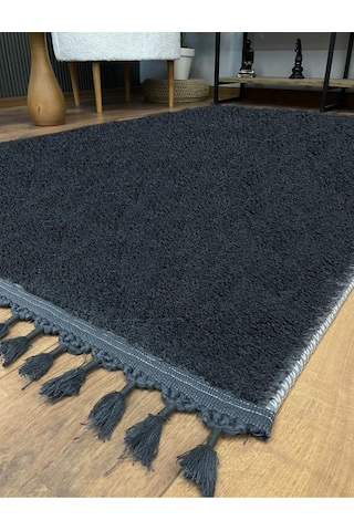 Saraz Halı Comfort Puffy Peluş Halı Salon Koridor Mutfak Banyo Halısı 40x60antrasit Antrasit