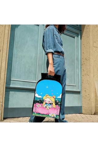 Trendooze Uygun, Siyah Siyah Sırt Seyahat, Sailor Organizasyon Moon Kawaii Karikatür, İş İnç İle, İçin, Genç, Dizüstü Çoklu Cf87 Çantası, Çalışması Bölmeleri Bilgisayara 15.6 İq Siyah