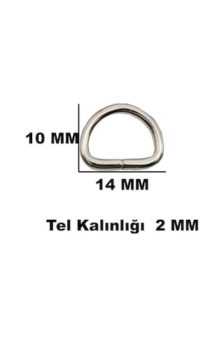 Anahtarlık Montaj Halkası D Çanta Bağlantı Halkası 14x10 Mm 1000 Adet Gümüş Gümüş